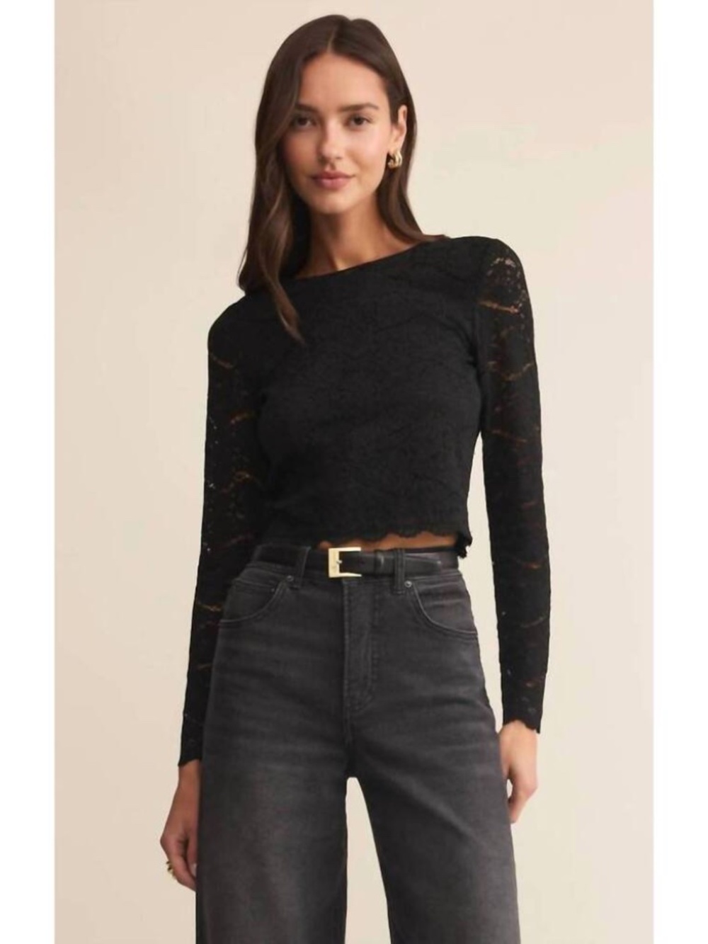 Z Supply Aurora Lace Top Black